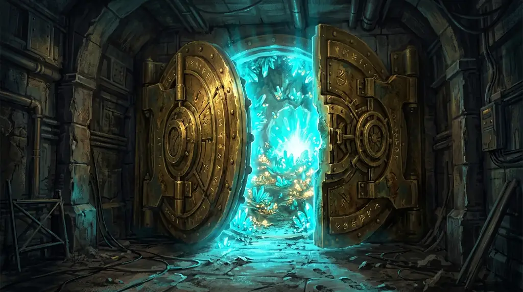 The glowing Aetherium Vault